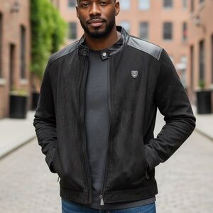 Made In Italy TF COLLECTIONS Men’s Black Moto-Style Jacket – New